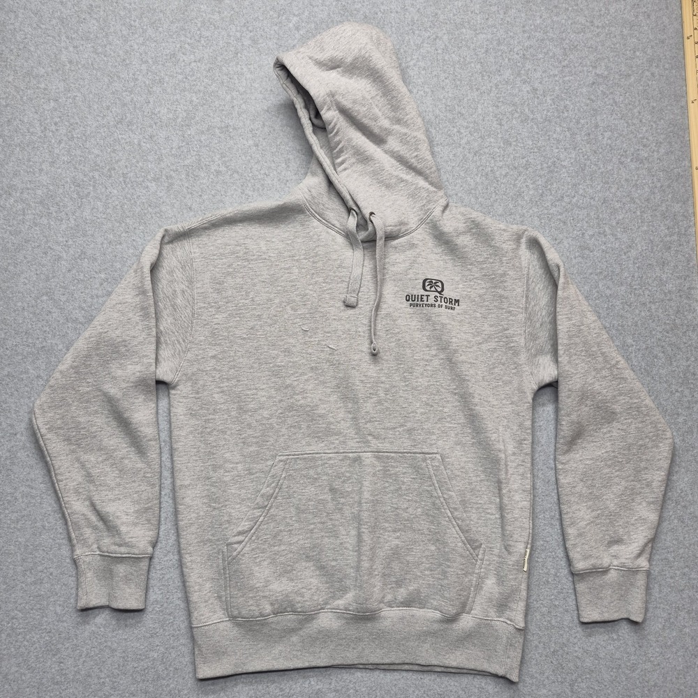 Quiet Storm Hoodie Mens L Pullover Gray Pelican Graphic Surf Shop Ocean City MD